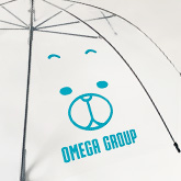 50cm 透明 黒骨 手開き傘 ビニール面 1面
										